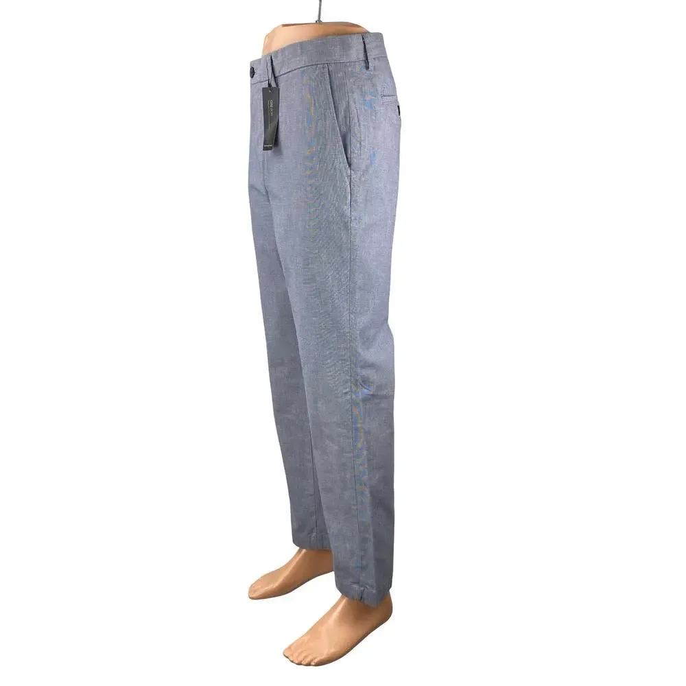 NEW Banana Republic Men's Blue Stretch Slim Fit Trousers Dress Pants Size 35